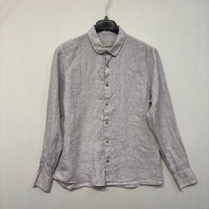 Velez Artisan Men 100% Linen Button Shirt Top Size Large Semi Fit D034 -23